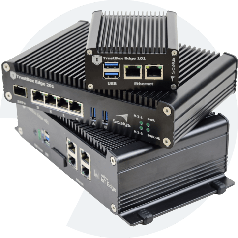 Cyber secure TrustBox Edge IoT devices with single, dual, and quad core NXP Layerscape chipset technology.