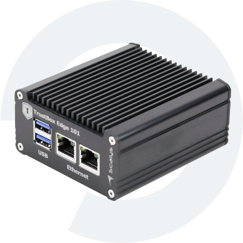 Cyber secure TrustBox Edge 101 with NXP Layerscape LS1012a chipset. 
